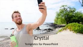  Presentation with narcissism - Audience pleasing slide set consisting of narcissism - fitness man taking selfie backdrop and a lemonade colored foreground