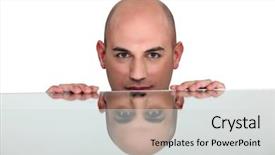  Presentation with narcissism - Presentation theme having narcissism - handsome young man with face background and a light gray colored foreground