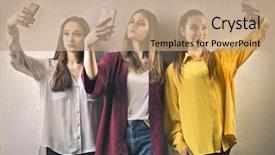  Presentation with teenagers - Slides enhanced with narcissism - teenagers doing selfies background and a coral colored foreground