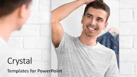  Presentation with narcissism - PPT layouts having narcissism - young handsome man looking background and a light gray colored foreground