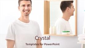  Presentation with automotive mirror - Amazing PPT theme having narcissism - young handsome man near mirror backdrop and a lemonade colored foreground