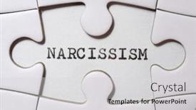  Presentation with narcissism - Amazing slide set having narcissism-word-written backdrop and a light gray colored foreground