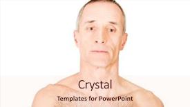  Presentation with look - PPT theme enhanced with narcissistic person - portrait of mature man background and a  colored foreground