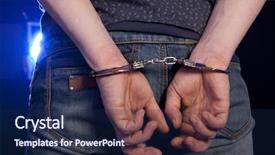  Presentation with narcotic - Colorful presentation design enhanced with narcotic - arrested man in handcuffs backdrop and a navy blue colored foreground