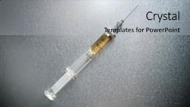  Presentation with narcotic - Beautiful PPT layouts featuring narcotic - close-up of a vintage syringe backdrop and a light gray colored foreground