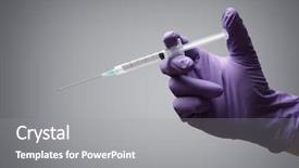  Presentation with narcotic - Presentation theme enhanced with narcotic - doctor holding medical injection syringe background and a gray colored foreground