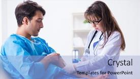  Presentation with patient monitoring - Slide deck consisting of narcotic - scared patient man getting ready background and a light blue colored foreground