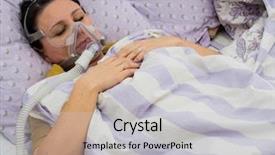  Presentation with narcotic - Presentation theme with narcotic - woman in a hospital background and a light gray colored foreground