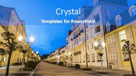  Presentation with street lamps - Audience pleasing slide set consisting of narodni-street-in-frantiskovy-lazne backdrop and a cobalt blue colored foreground