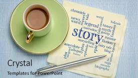  Presentation with narration - Audience pleasing presentation consisting of narration - cloud of words related backdrop and a light blue colored foreground