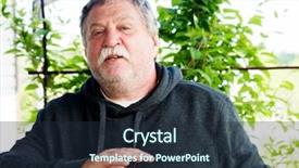  Presentation with elderly - PPT layouts with narrative - elderly mustachioed man narrator background and a  colored foreground