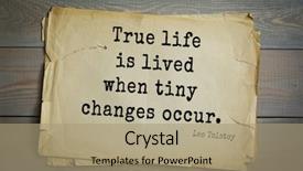  Presentation with quote - PPT layouts having narrative - top-30 the great russian writer background and a coral colored foreground