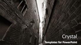  Presentation with gothic - Cool new slide deck with narrow-alley-in-gothic-quarter backdrop and a wine colored foreground