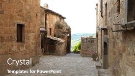  Presentation with old buildings - Presentation design enhanced with old buildings in italian city background and a violet colored foreground