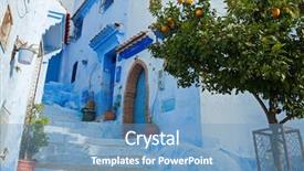  Presentation with morocco - Presentation theme enhanced with narrow alleyway in the medina background and a teal colored foreground