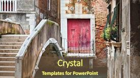  Presentation with venice - Slide set enhanced with narrow canal among old colorful background and a tawny brown colored foreground