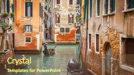  Presentation with root canal irrigants - Presentation theme enhanced with narrow canal in venice italy background and a tawny brown colored foreground
