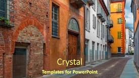 Presentation with street - Amazing theme having narrow-cobblestone-street-along-colorful backdrop and a tawny brown colored foreground