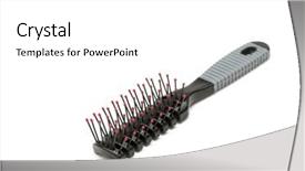  Presentation with plastic pellet - Presentation theme enhanced with narrow dof - plastic comb isolated on white background and a  colored foreground