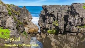  Presentation with pancake - Amazing presentation design having narrow-fjord-among-unique-pancake backdrop and a tawny brown colored foreground