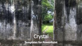  Presentation with gap - PPT theme enhanced with narrow gap in a wall background and a  colored foreground