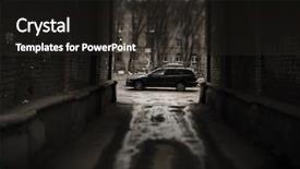  Presentation with decay - Audience pleasing PPT theme consisting of narrow gate - criminal urban decay tilt-shift lens backdrop and a dark gray colored foreground