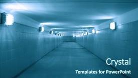  Presentation with underground mining mine passage - Amazing PPT theme having narrow gate - empty underground passage backdrop and a  colored foreground