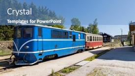  Presentation with czech republic - Theme with narrow-gauge-railway-jindrichuv-hradec background and a teal colored foreground