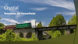  Presentation with czech republic - Theme enhanced with narrow-gauge-railway-jindrichuv-hradec background and a teal colored foreground