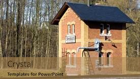  Presentation with rain gauge - Theme enhanced with narrow-gauge-railways-steinbach-johstadt background and a coral colored foreground