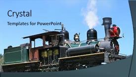 Presentation with steam - Cool new slide deck with narrow-gauge steam engine backdrop and a light blue colored foreground