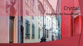  Presentation with culture - Audience pleasing presentation design consisting of narrow medieval street in old city of riga latvia in 2014 riga is the european capital of culture backdrop and a coral colored foreground
