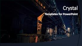  Presentation with urban train - Audience pleasing PPT theme consisting of narrow path - dark urban alley at night backdrop and a black colored foreground