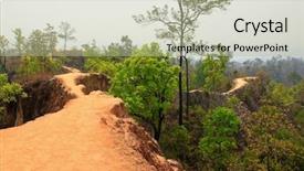  Presentation with ridges - PPT theme with narrow red ridges with steep sides valleys at pai canyon named kong lan one of beautiful tourist attractions in maehongson province thailand background and a mint green colored foreground