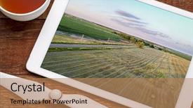  Presentation with rural india view - Amazing PPT layouts having narrow road meadow and corn backdrop and a coral colored foreground