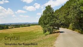  Presentation with agricultural - Cool new theme with narrow-road-through-agricultural-fields backdrop and a gold colored foreground