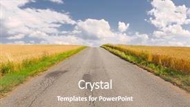  Presentation with agricultural - Theme enhanced with narrow road through agricultural fields background and a coral colored foreground