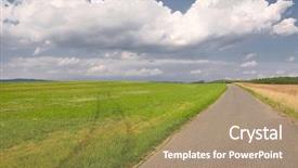  Presentation with road to failure - PPT layouts consisting of narrow road through agricultural fields background and a coral colored foreground