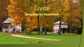  Presentation with rural road - Cool new slide set with narrow-rural-road-green-grass backdrop and a tawny brown colored foreground