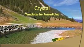  Presentation with forests - Amazing slides having narrow stream flows between fields and pine forests autumn creek shallow on the bank of the stream grows sunflower backdrop and a tawny brown colored foreground