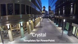  Presentation with city church - Colorful presentation theme enhanced with narrow street and church backdrop and a gray colored foreground