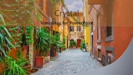  Presentation with rome - Presentation theme consisting of narrow-street-in-rome-italy background and a red colored foreground