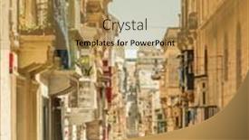  Presentation with malta - PPT theme having narrow-street-in-valletta background and a gold colored foreground