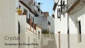  Presentation with granada - Presentation design featuring rafting - houseboat float raft downstream background and a sky blue colored foreground.