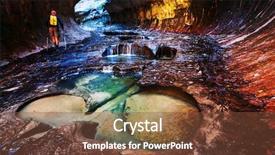  Presentation with utah - Theme having narrows in zion national park background and a tawny brown colored foreground