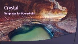  Presentation with utah - PPT theme featuring narrows in zion national park background and a tawny brown colored foreground