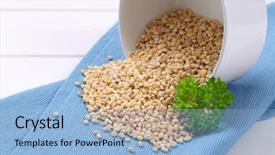  Presentation with pearl - Cool new theme with narture - bowl of pearl barley spilt backdrop and a light blue colored foreground