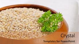  Presentation with pearl - Presentation design consisting of narture - bowl of pearl barley background and a  colored foreground