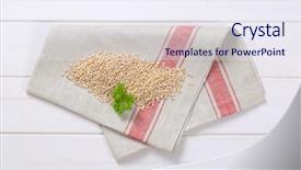  Presentation with pearl - Cool new PPT layouts with narture - pile of pearl barley backdrop and a sky blue colored foreground