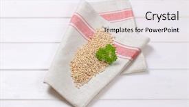  Presentation with pearl - PPT theme with narture - pile of pearl barley background and a sky blue colored foreground